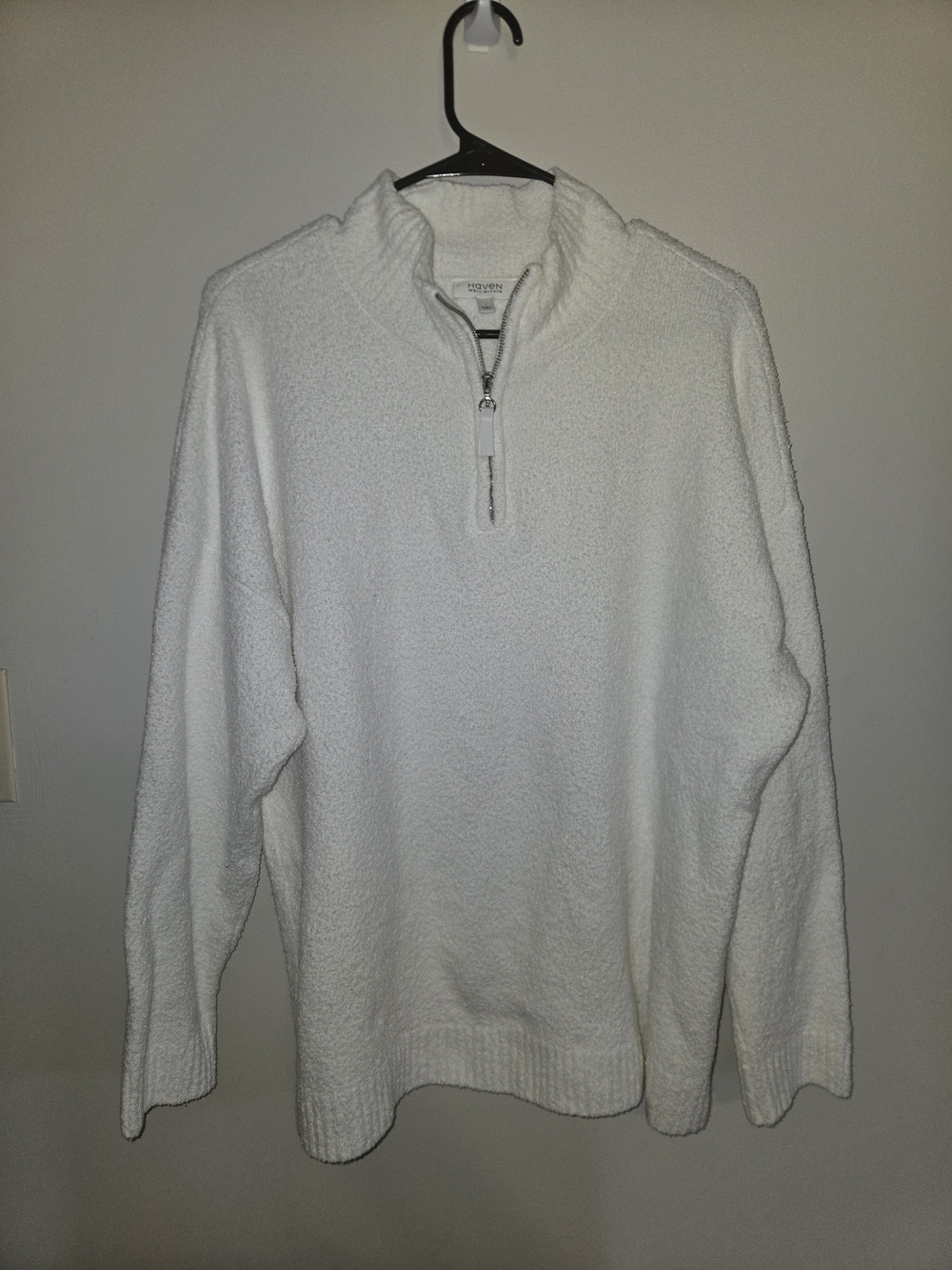 Womens Haven Well Within White Quarter-Zip Sweater Size Large
